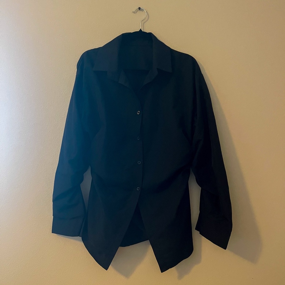 Solid Button Long-Sleeve Shirt